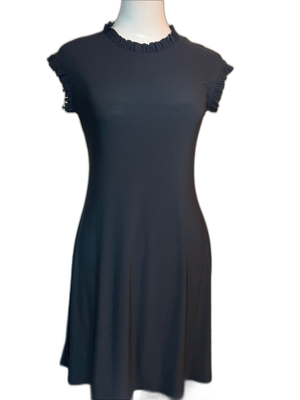 Tash + Sophie Women’s Black Ruffle-Trim Mini Dress